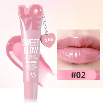 SAS Heart-Pendant Lip Gloss with 15ml Net Content, Squeeze-Tube Format and Six Numbered Shades