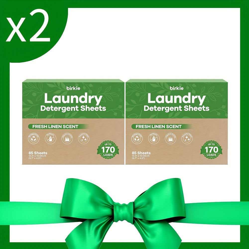 Birkie Fresh Linen Laundry Detergent Sheets, 85-Sheet Cartons with Single or Multipack Options