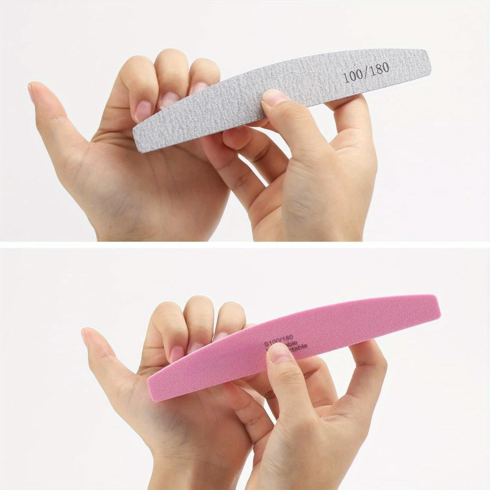 20- or 35-Piece Pink and Purple Nail File and Buffer Set with 100/180 Grit Double-Sided Boards
