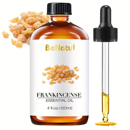 120ml Essential Oil Bottle with Frankincense, Lemon, Lemongrass or Rosemary Labels and 1- or 2-Bottle Options