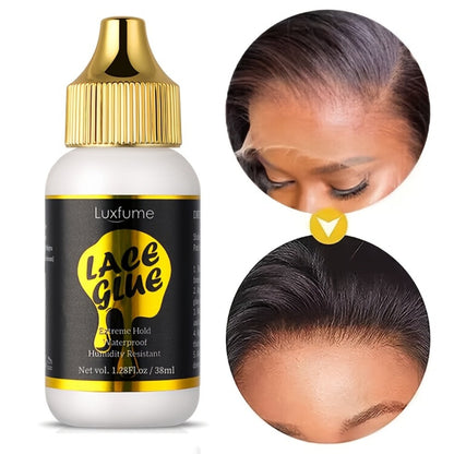 Lace Front Wig Glue Waterproof Extreme Hold 3-Pack Invisible Clear Drying Liquid Adhesive for HD Lace Swiss Lace Wigs & Hairpieces 100ml Per Bottle Long Lasting Secure Bond