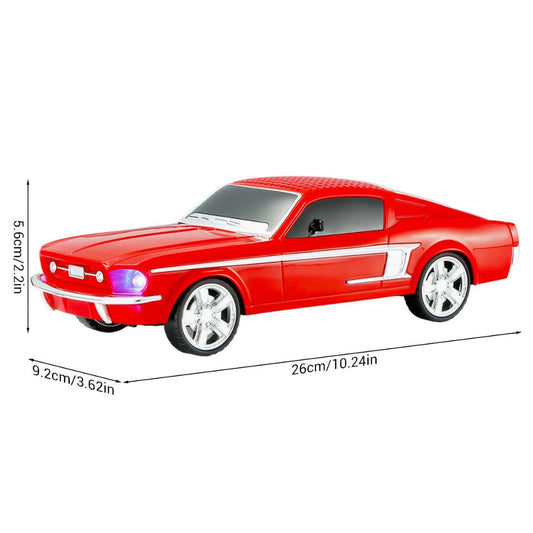 Retro Classic Car Model Bluetooth Speaker with Deep Bass, Colorful LED Lights, FM Radio, USB TF AUX Inputs, Built-In Mic, USB-C Rechargeable – Vintage Novelty Wireless Speaker for Home Decor, Office, Party & Gifts