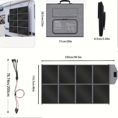 Monocrystalline High Power Solar Panel, 400W/200W/100W Portable Solar Panel, Foldable Solar Blanket, Solar Cell Efficiency Up To 23%, Suitable For Outdoor Adventure Boat Power Station, Garden, Courtyard, Roof, Camping RV Solar Generator