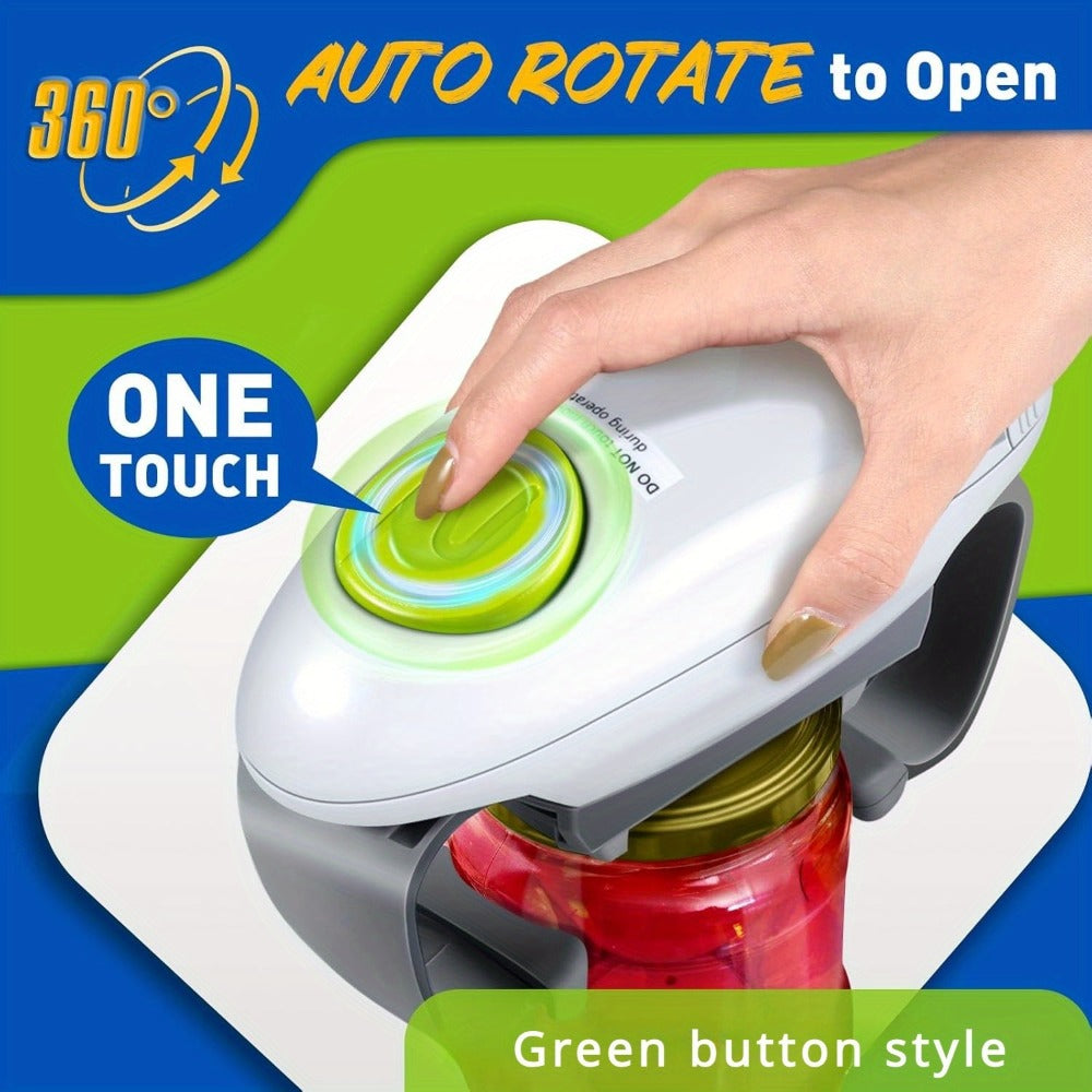 Electric Jar Opener for Elderly & Weak Hands – One-Touch Auto-Off, High Torque Battery-Powered Jar Lid Opener with Ergonomic Design for Kitchen