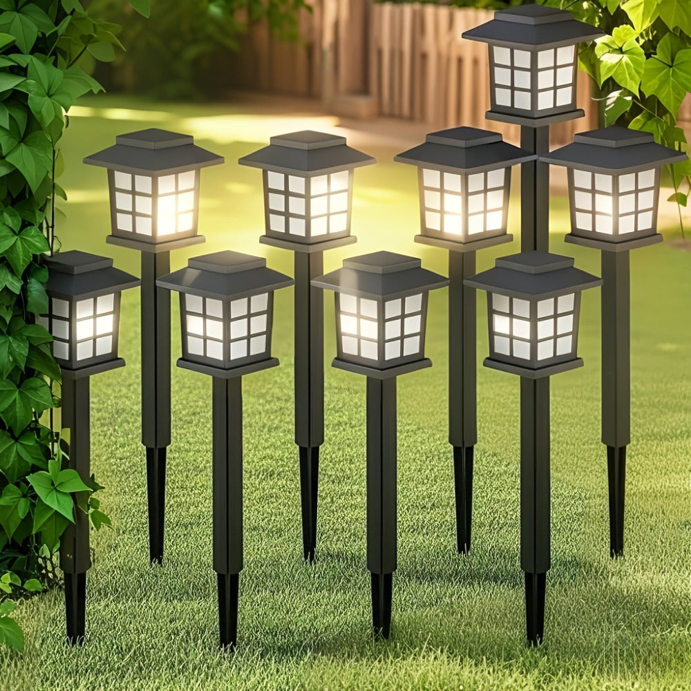 Solar Garden Lights Pathway Stakes in 6/12/24-Piece Sets with Warm, Cool or Multicolor Options