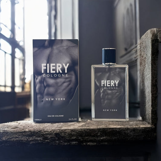 Eau de Parfum Fiery New York for Men in Dark Architectural Bottle with Citrus-Spice Source Profile