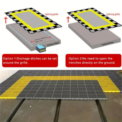 Garage Floor Tiles 25Pcs – Interlocking Plastic Mesh Spliced Floor Mats for Car Wash Auto Detailing Garage Flooring, 5 Colors Available