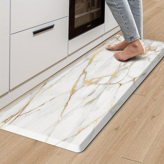 Anti Fatigue Kitchen Mat Non-Slip Cushioned Floor Rug for Standing Desk Sink Office - Marble Pattern