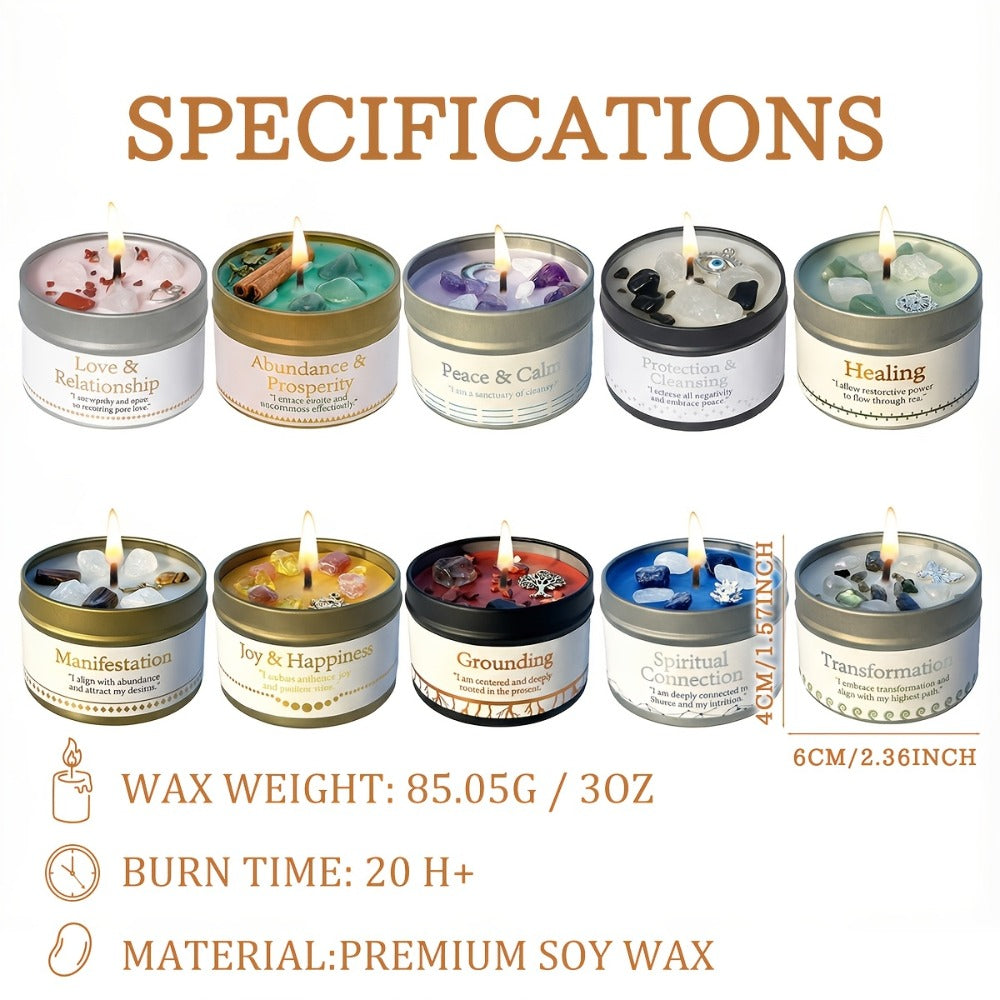 3oz Decorative Tin Candle or Two-Piece Crystal and Guidance Card Set with Multiple Label Pairings