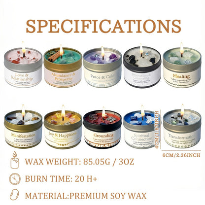 3oz Decorative Tin Candle or Two-Piece Crystal and Guidance Card Set with Multiple Label Pairings