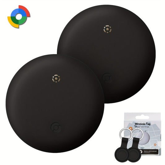 Bluetooth Tracker 2 Pack Android Rexzol Find My Mini GPS Tag – No Subscription No Monthly Fee, Anti-Lost Locator with Keychain Case for Keys Wallet Pets Cars Luggage Smart Tag for Android Phones