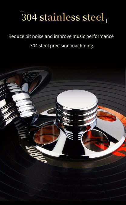 Vinyl Record Weight Stabilizer, 79 mm Metal Turntable Clamp in Solid or Four-Hole Black, Silvery and Golden Options
