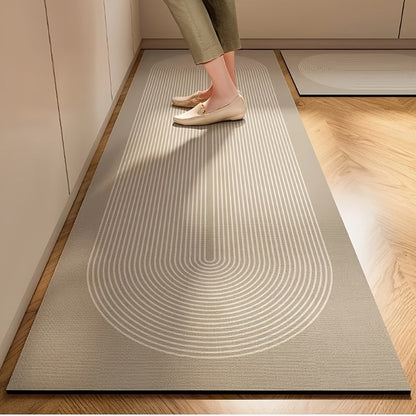 Kitchen Mat, Plain Ribbed Gradient Runner in QS-01 to QS-04 Styles with 19.69x31.5 or 19.69x62.99-Inch Sizes