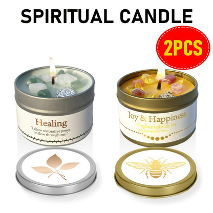 3oz Decorative Tin Candle or Two-Piece Crystal and Guidance Card Set with Multiple Label Pairings