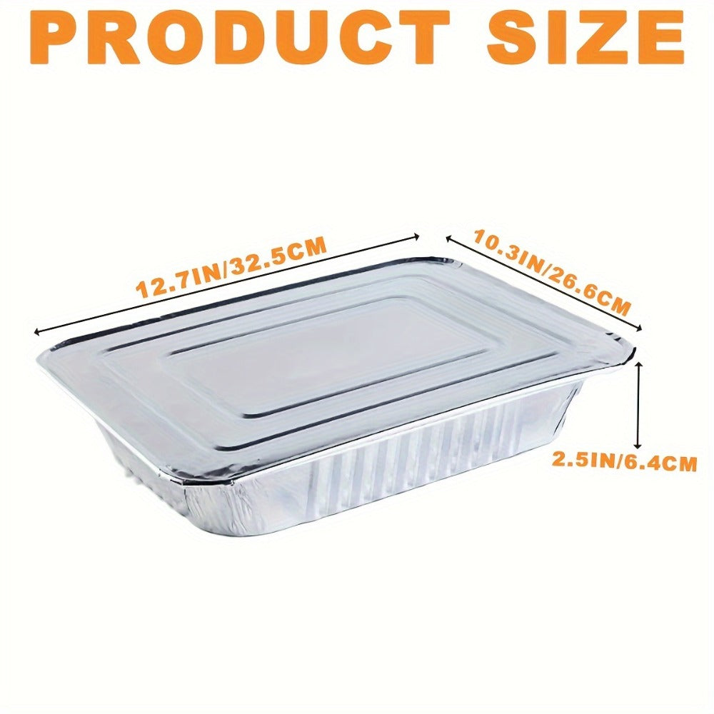 Disposable Aluminum Pans with Lids 25 Pack – 9x13 Half Size Heavy-Duty Foil Baking Trays for Roasting, Reheating & Cooking – Oven & Steam Table Safe, Chafing Dish Pans for Home & Commercial Use