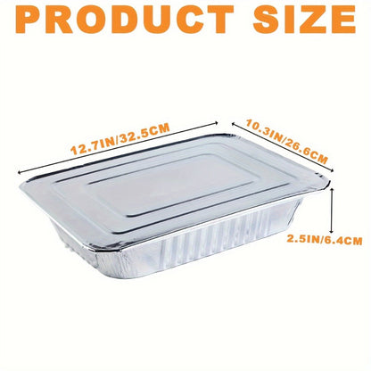 Disposable Aluminum Pans with Lids 25 Pack – 9x13 Half Size Heavy-Duty Foil Baking Trays for Roasting, Reheating & Cooking – Oven & Steam Table Safe, Chafing Dish Pans for Home & Commercial Use