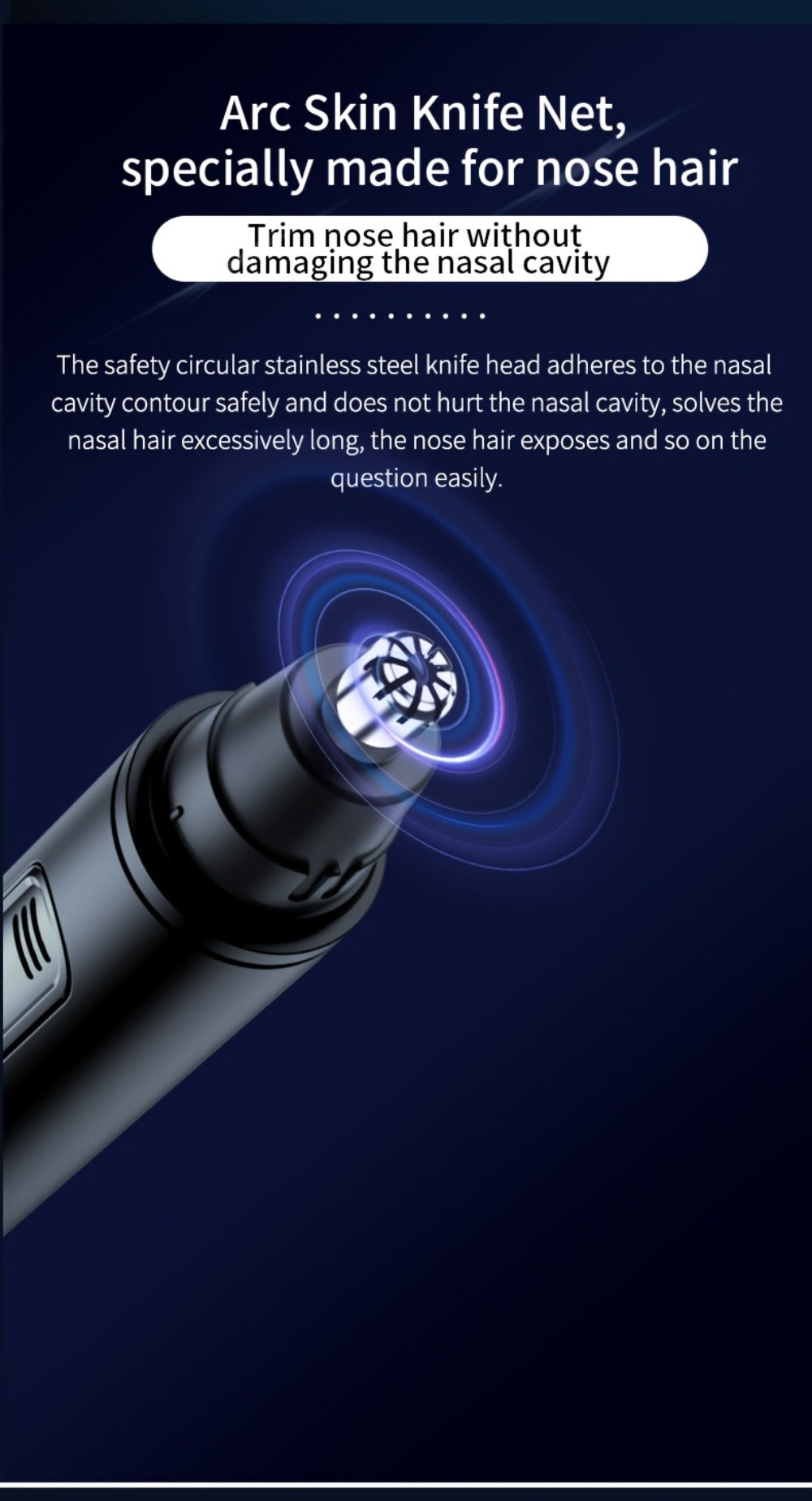 Rechargeable Nose, Ear and Eyebrow Hair Trimmer with LED Display in Two Exact Checkout Configurations