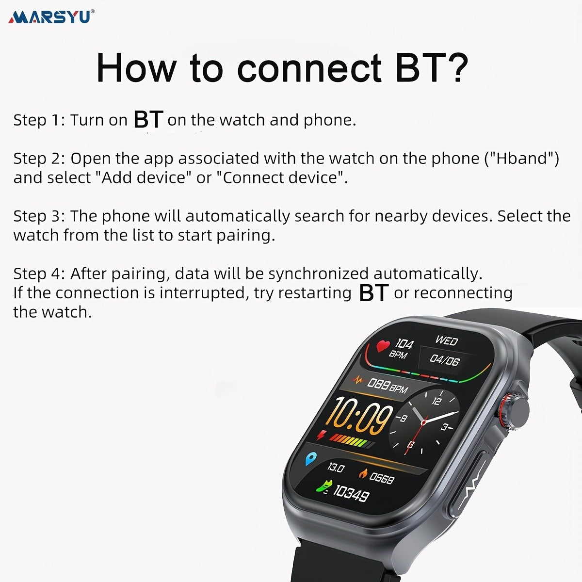 AMOLED Smartwatch 2.04" Display, Bluetooth 5.3 Calling, NFC, 530mAh Battery, Multi-Sport Modes, Voice Assistant, SOS, Menstrual & Weather Forecast, Magnetic Charging, Compatible with iOS & Android, Unisex Gift for Men & Women