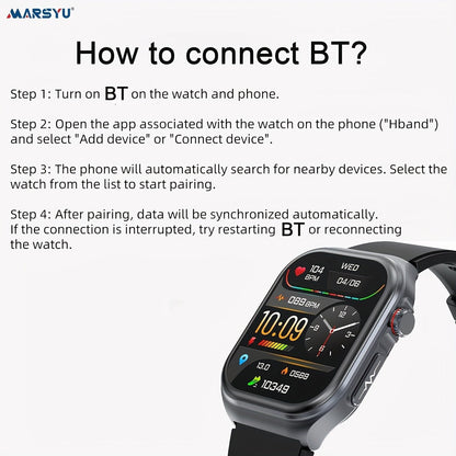AMOLED Smartwatch 2.04" Display, Bluetooth 5.3 Calling, NFC, 530mAh Battery, Multi-Sport Modes, Voice Assistant, SOS, Menstrual & Weather Forecast, Magnetic Charging, Compatible with iOS & Android, Unisex Gift for Men & Women