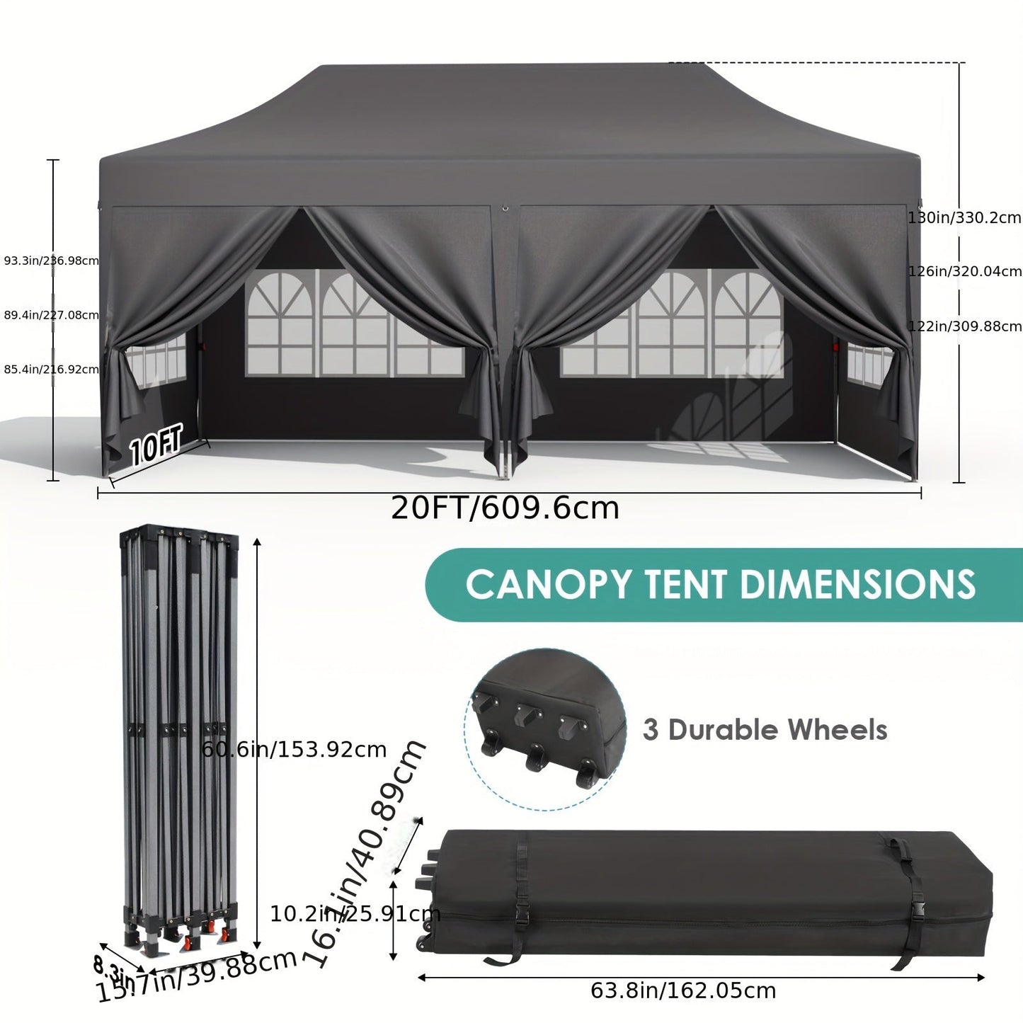 Pop Up Canopy Tent with Sidewalls | Outdoor Party Wedding Backyard