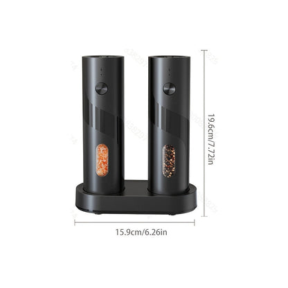 Electric Salt and Pepper Grinder Set with LED Light & Gravity Sensor – USB Rechargeable, Top-Fill, Large Capacity Automatic Spice Mill – 1 or 2 Pack Kitchen Gift Set