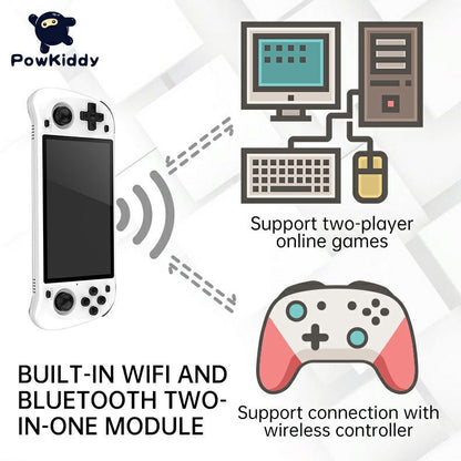 Handheld Game Console Powkiddy RGB10MAX2 with 5-inch IPS, 128GB or 64GB Options, ArkOS for Portable Retro Gaming and Travel Play