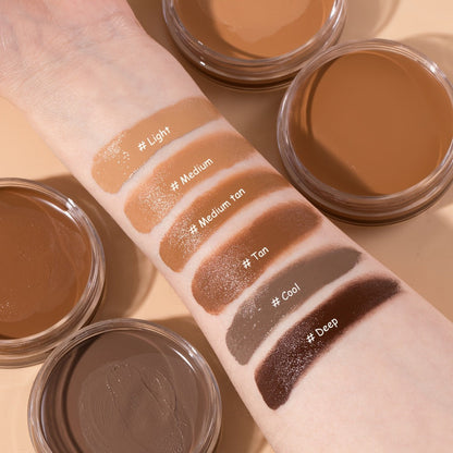 Velvet-Look Cream Foundation in 0.7 oz Round Jar with Six Shade Options from Light to Deep