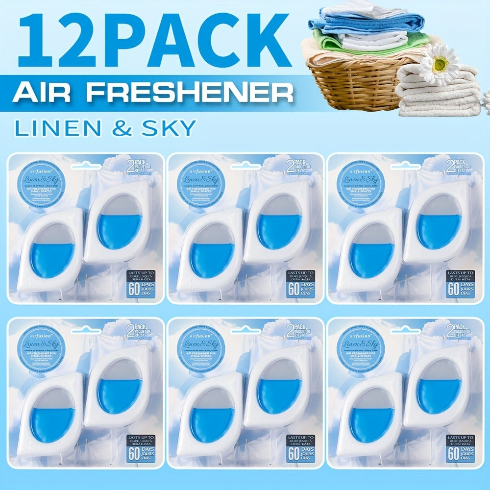 Compact Air Freshener Cups in Six Scents, Available in 2, 6 or 12 Packs for Closets, Bathrooms and Small Spaces