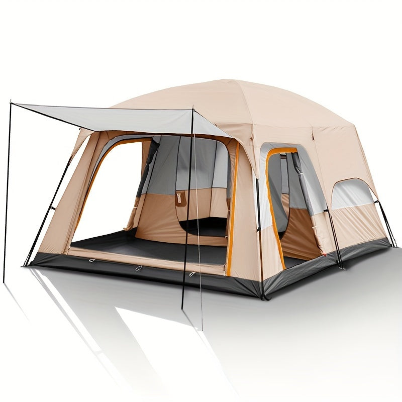 Camping Tent Two-Room Family Cabin with Shared Hall, Mosquito-Net Panels and Two Capacity Options