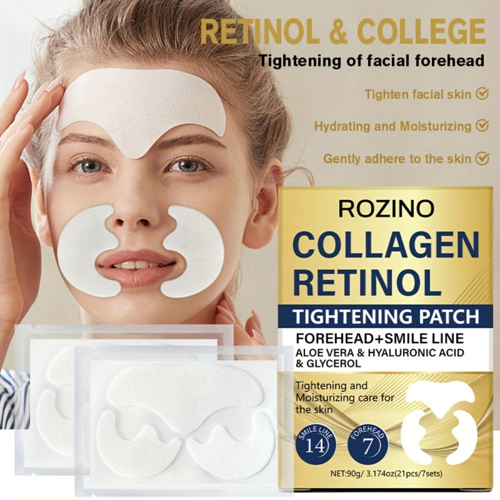21-Piece Face Patch Set with Collagen, Retinol, Hyaluronic Acid and Aloe for Overnight Skin Care