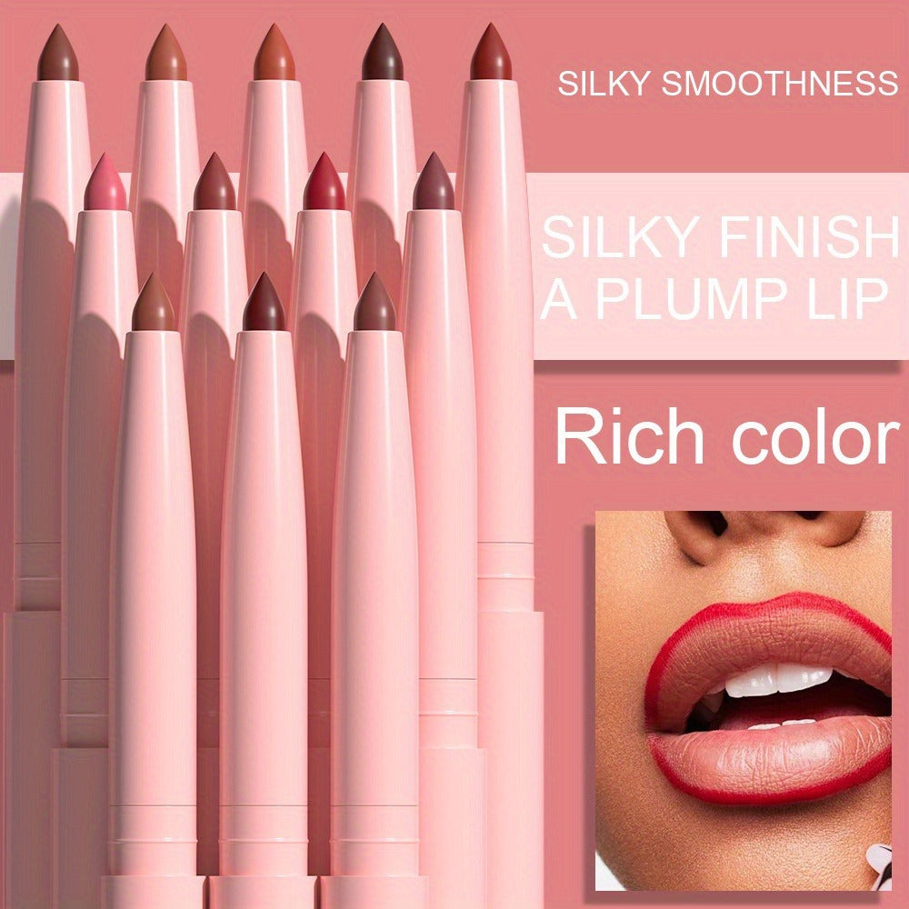 Twelve-Piece Lip Liner and Lip Color Pencil Set with Nude-to-Bold Visible Shades in the 12 Colors Option