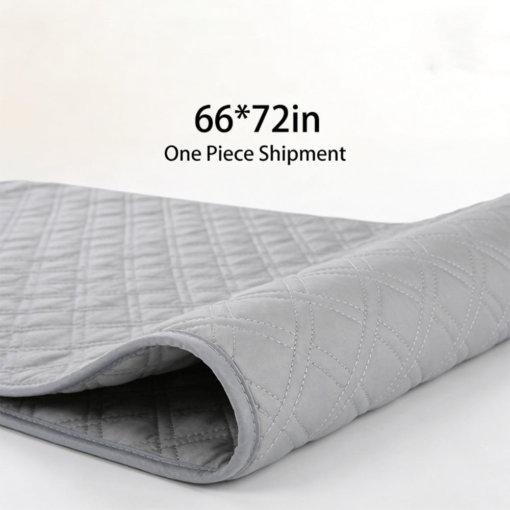 Gray Flat Mattress Protector Pad in Twin, Full, Queen or King Dimension-Labeled Checkout Options
