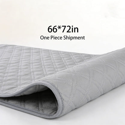 Gray Flat Mattress Protector Pad in Twin, Full, Queen or King Dimension-Labeled Checkout Options