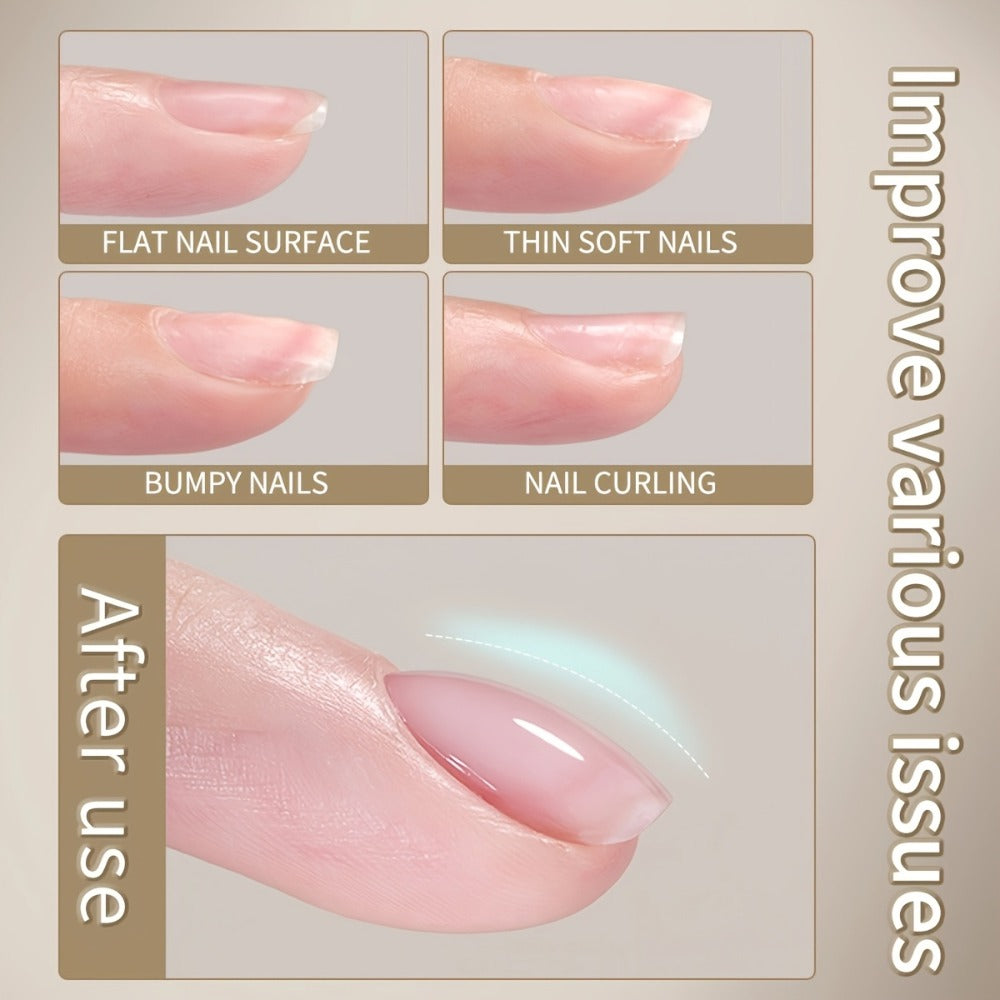 Builder Gel Base 2-Bottle Set, 15ml Each with Transparent Construction Primer for UV or LED Nail Extension Application