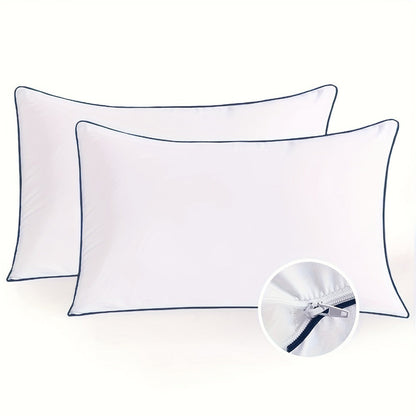 Hotel Quality Sleep Pillows Firm Support Cool-to-Touch Fiber Fill 2/4 Pack - Back Stomach Side Sleeper Pillow Set Soft Breathable Bed Pillows Standard Queen King Size