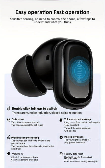 Wireless Earbuds Philips TAT2569 with Active Noise Reduction, Dual Mics and 18-Hour Playtime