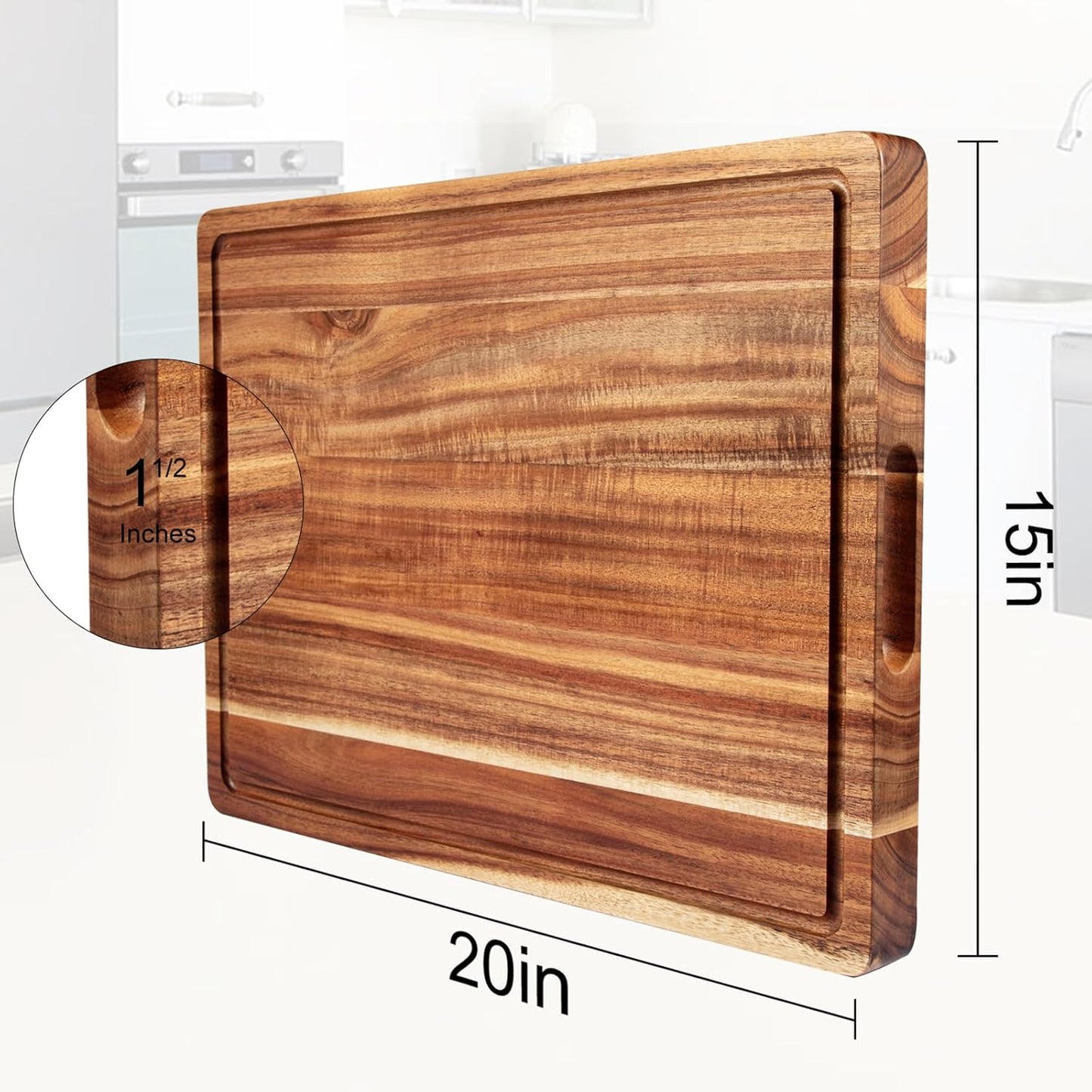 Cutting Board Bamboo-Look Juice-Groove Board with Five Size and Build Options for Prep or Serving