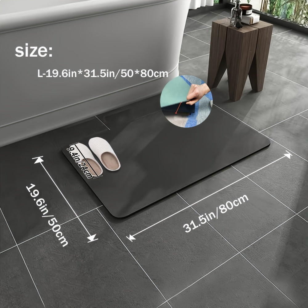 Three-Piece Polyester Bath Mat Set with Rectangular and Contour Rugs in Black Gray, Light Blue or Light Grey