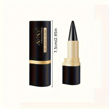 Six-Piece Solid Matte Black Twist-Up Eyeliner Set with 7.5cm Gold-Trimmed Cases for Eye Makeup