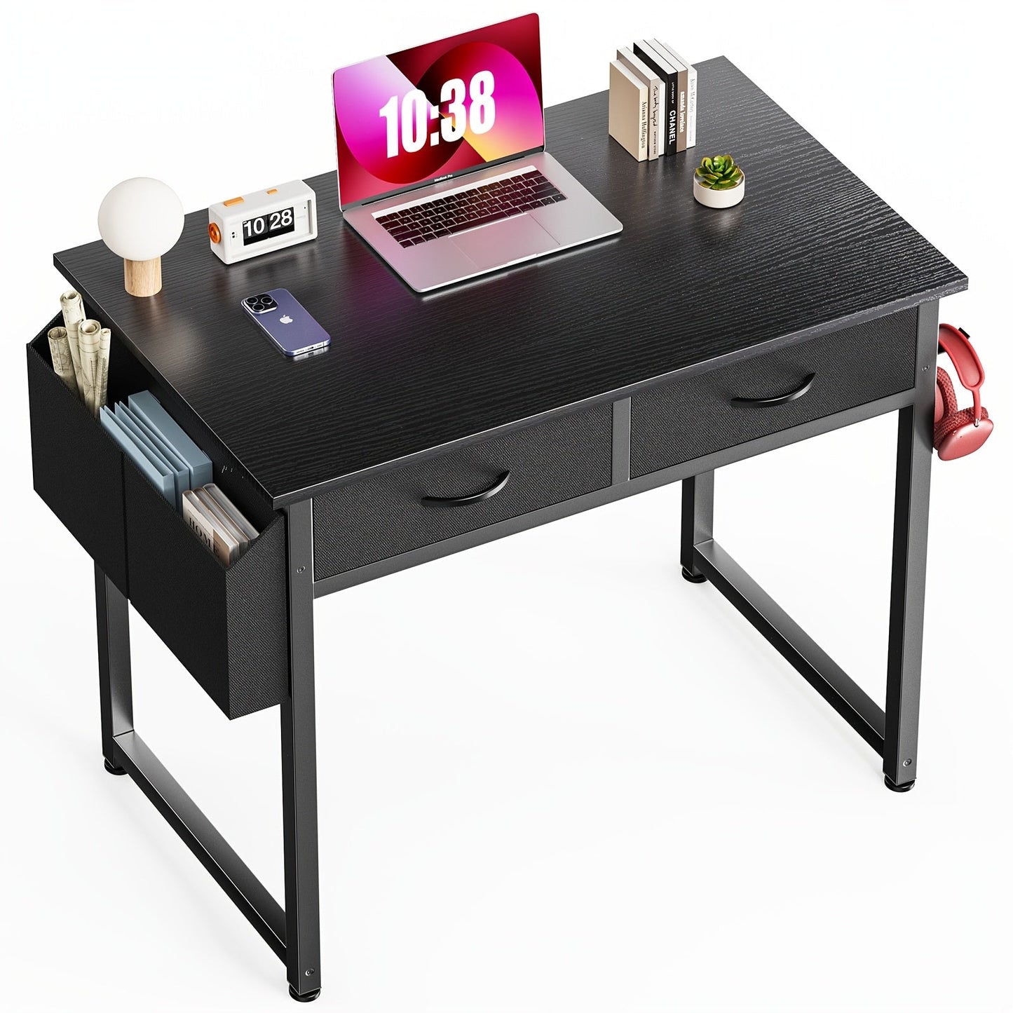 Vanity Desk shown in the Black option