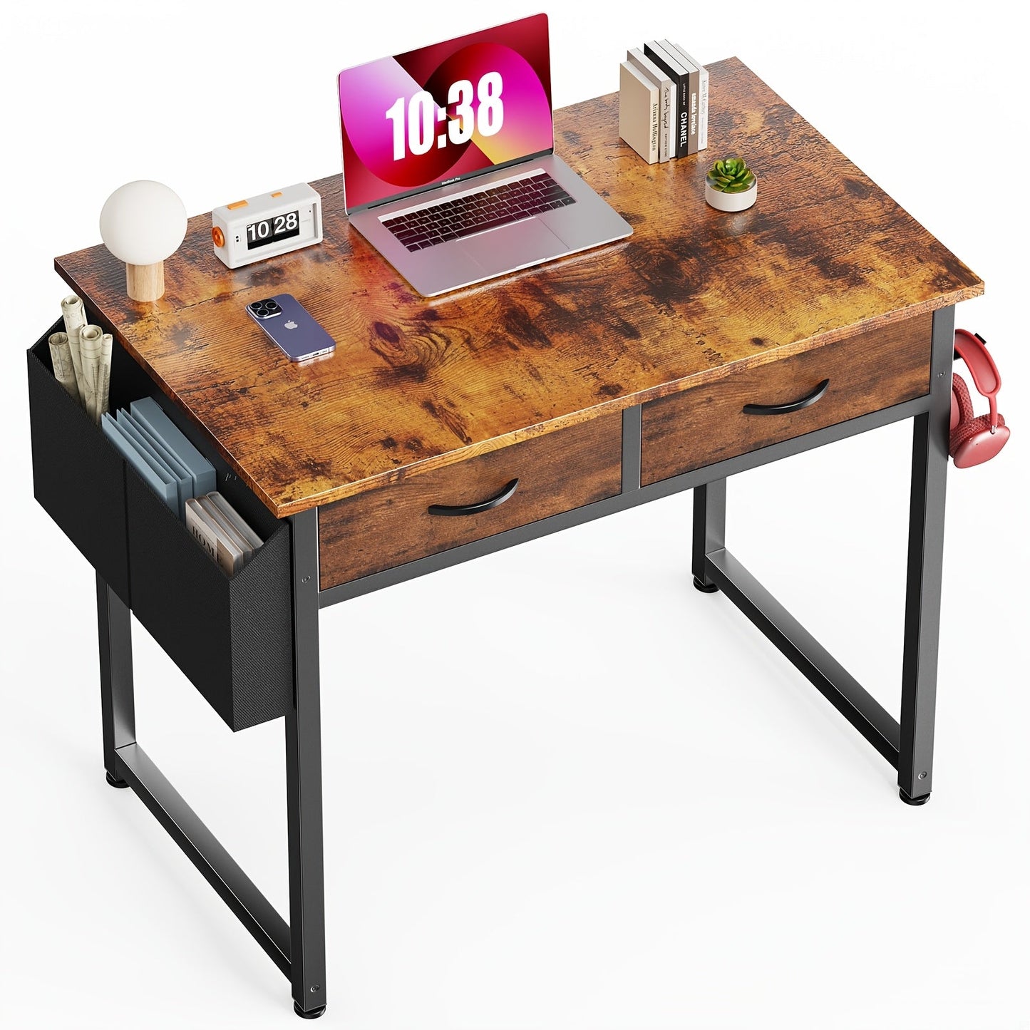 Vanity Desk shown in the Brown option