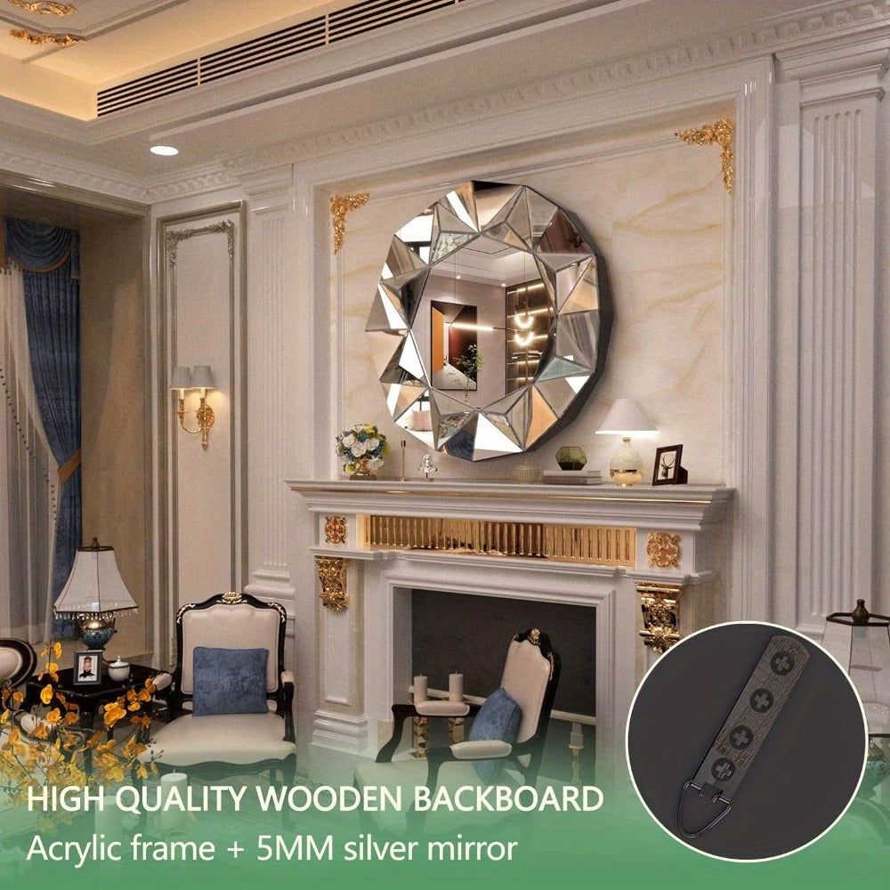 32-Inch Round Bathroom Mirror for Dressing and Daily Routines detail image - detail view 10