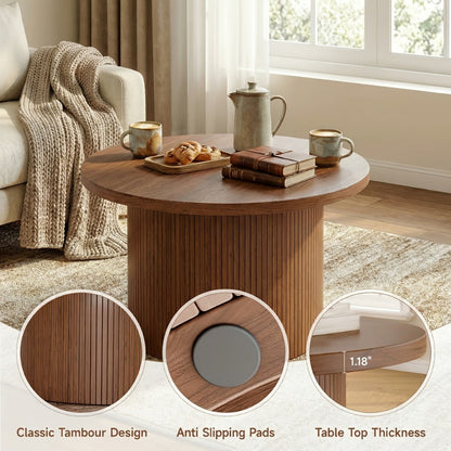 32-Inch Round Coffee Table, Modern Accent Table for Work, Display, and Everyday Use detail image - detail view 10
