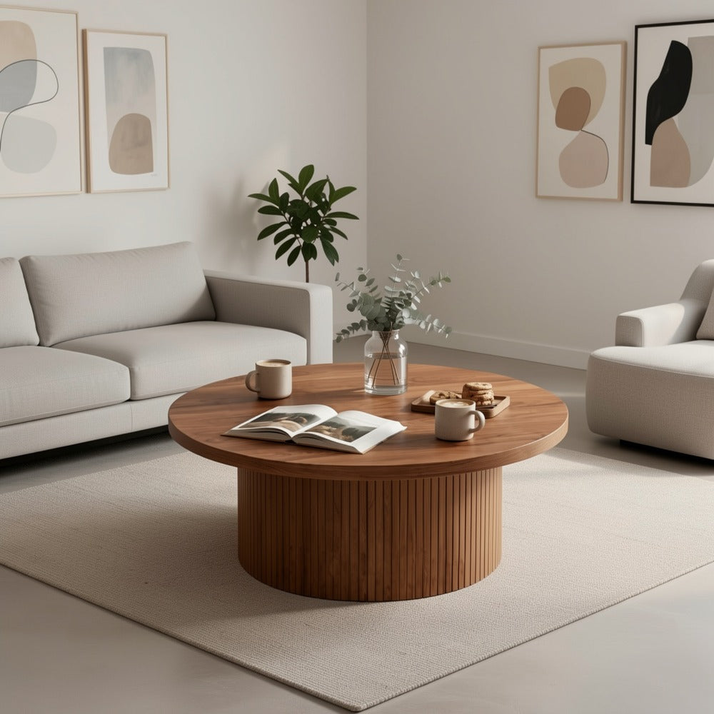 32-Inch Round Coffee Table, Modern Accent Table for Work, Display, and Everyday Use detail image - detail view 6