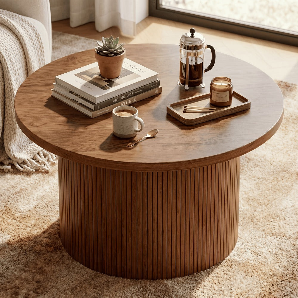 32-Inch Round Coffee Table, Modern Accent Table for Work, Display, and Everyday Use detail image - detail view 8
