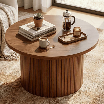 32-Inch Round Coffee Table, Modern Accent Table for Work, Display, and Everyday Use detail image - detail view 8
