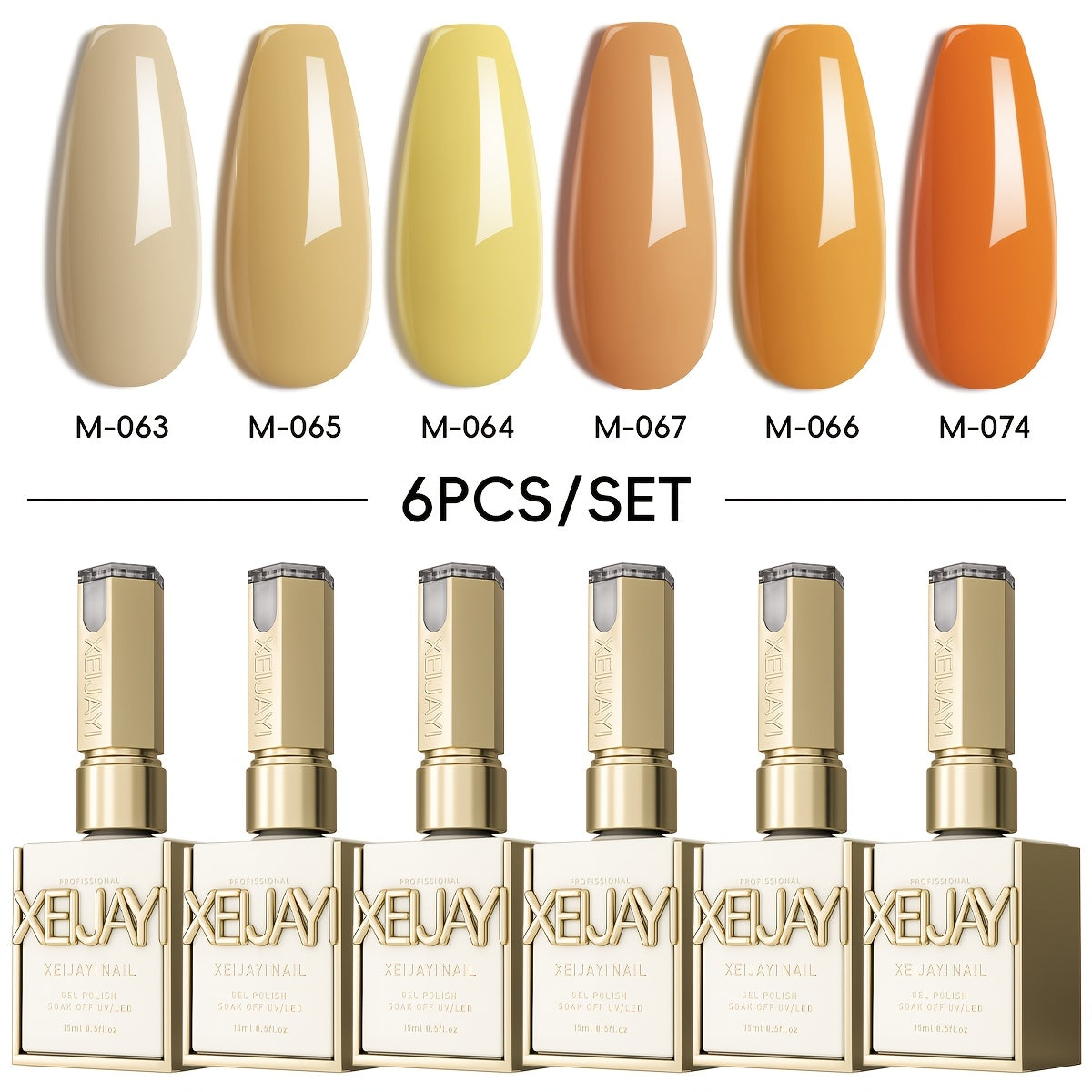Holographic Rainbow Candy Gel Nail Polish Set 6 Colors 15ml - Semi-Permanent Soak Off LED UV Long Lasting Glossy Macaroon Finish Photo Frame Bottle Spring Summer Nail Art Kit for Women 0.51oz Each