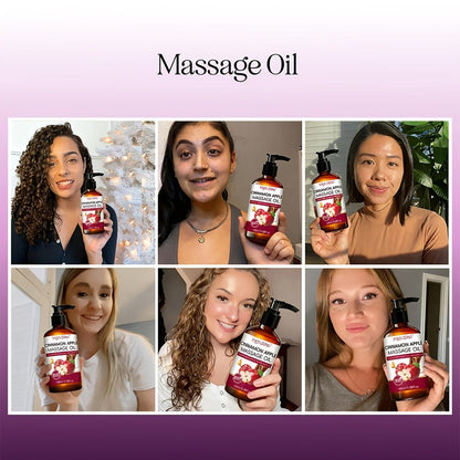 100 ml Pump-Bottle Massage Oil in Lavender, Sakura, Cinnamon Apple or Rosemary, Plus Five-Bottle Gift Set