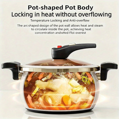 Ceramic-Coated Stockpot Cookware with 8.45QT Capacity, Twist-Lock Lid Handle and Three Colors