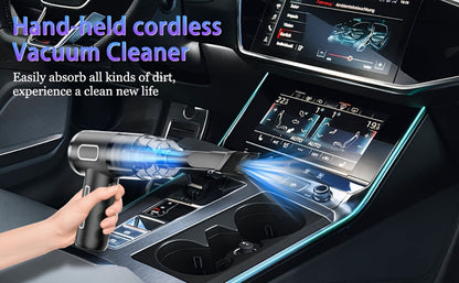 Handheld Vacuum Cleaner with 3KPa Suction, USB Charging, Long Reach Tube, Brush Head and Spare Filter